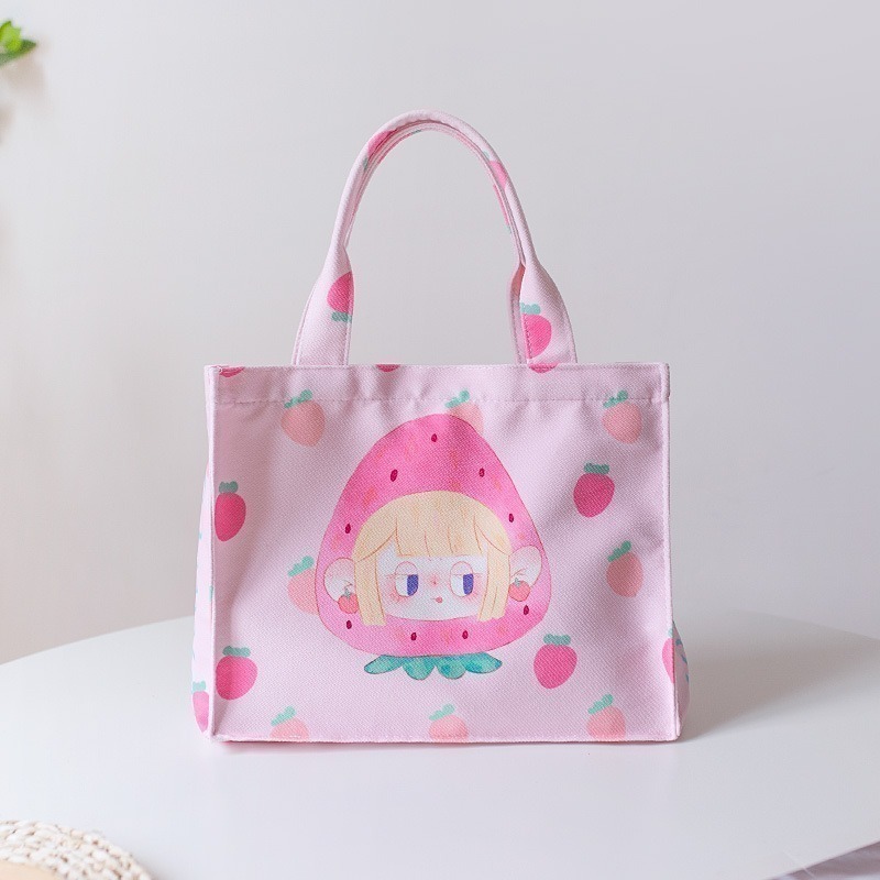 【好.樣.日.子】可愛塗鴉插畫帆布手提袋 卡通手提包 購物袋 可愛帆布包 手提袋 手提包 插畫風帆布袋 塗鴉包包-細節圖9