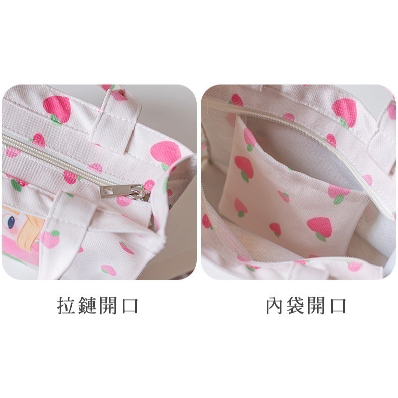 【好.樣.日.子】可愛塗鴉插畫帆布手提袋 卡通手提包 購物袋 可愛帆布包 手提袋 手提包 插畫風帆布袋 塗鴉包包-細節圖5