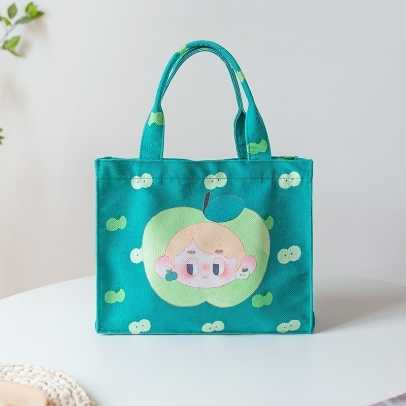 【好.樣.日.子】可愛塗鴉插畫帆布手提袋 卡通手提包 購物袋 可愛帆布包 手提袋 手提包 插畫風帆布袋 塗鴉包包-細節圖11