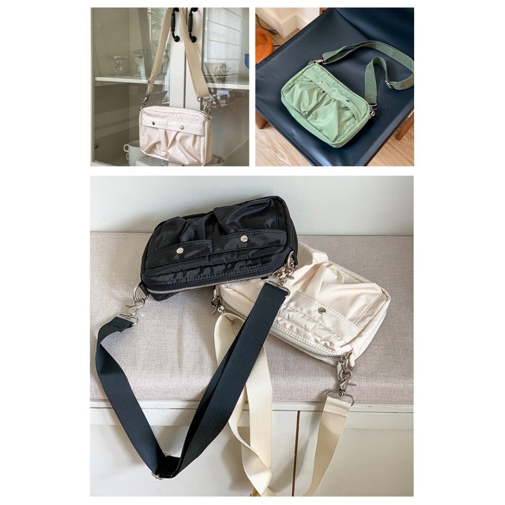 【好.樣.日.子】輕量防潑水尼龍斜背包 百搭男女側背小包 單肩郵差包 休閒肩背包 隨身收納斜背包 出遊通勤必備-細節圖7