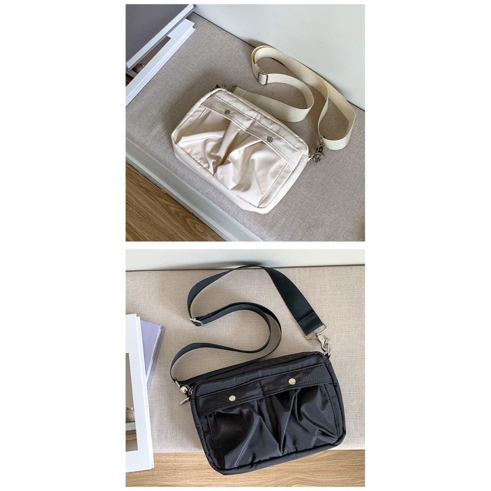 【好.樣.日.子】輕量防潑水尼龍斜背包 百搭男女側背小包 單肩郵差包 休閒肩背包 隨身收納斜背包 出遊通勤必備-細節圖8