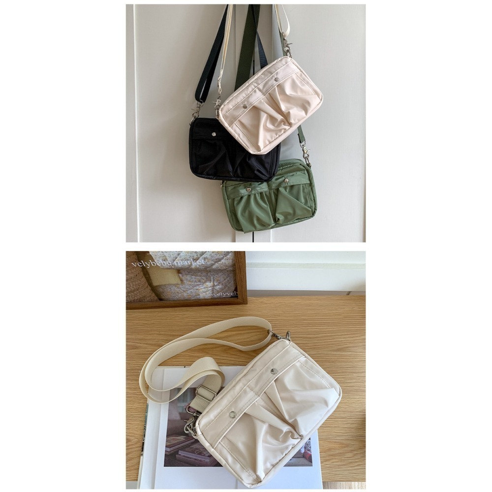 【好.樣.日.子】輕量防潑水尼龍斜背包 百搭男女側背小包 單肩郵差包 休閒肩背包 隨身收納斜背包 出遊通勤必備-細節圖9