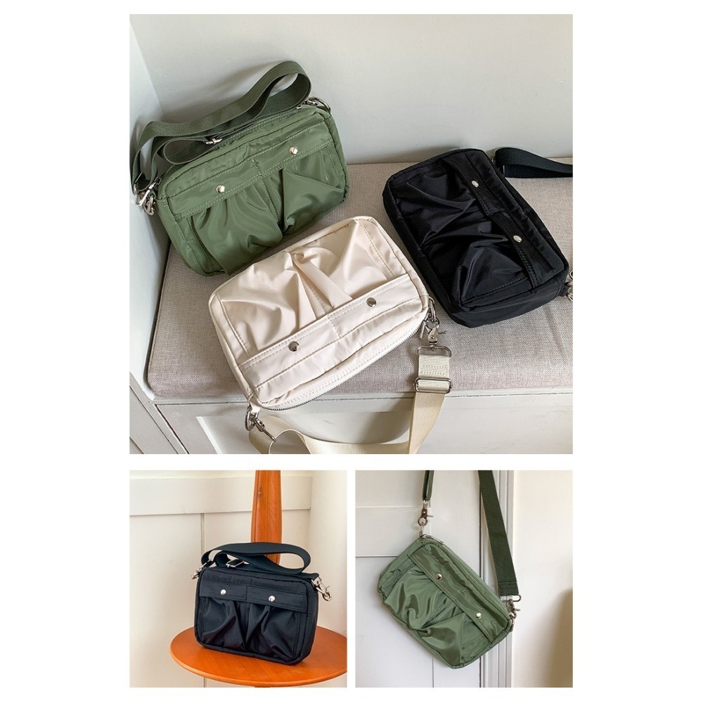 【好.樣.日.子】輕量防潑水尼龍斜背包 百搭男女側背小包 單肩郵差包 休閒肩背包 隨身收納斜背包 出遊通勤必備-細節圖10