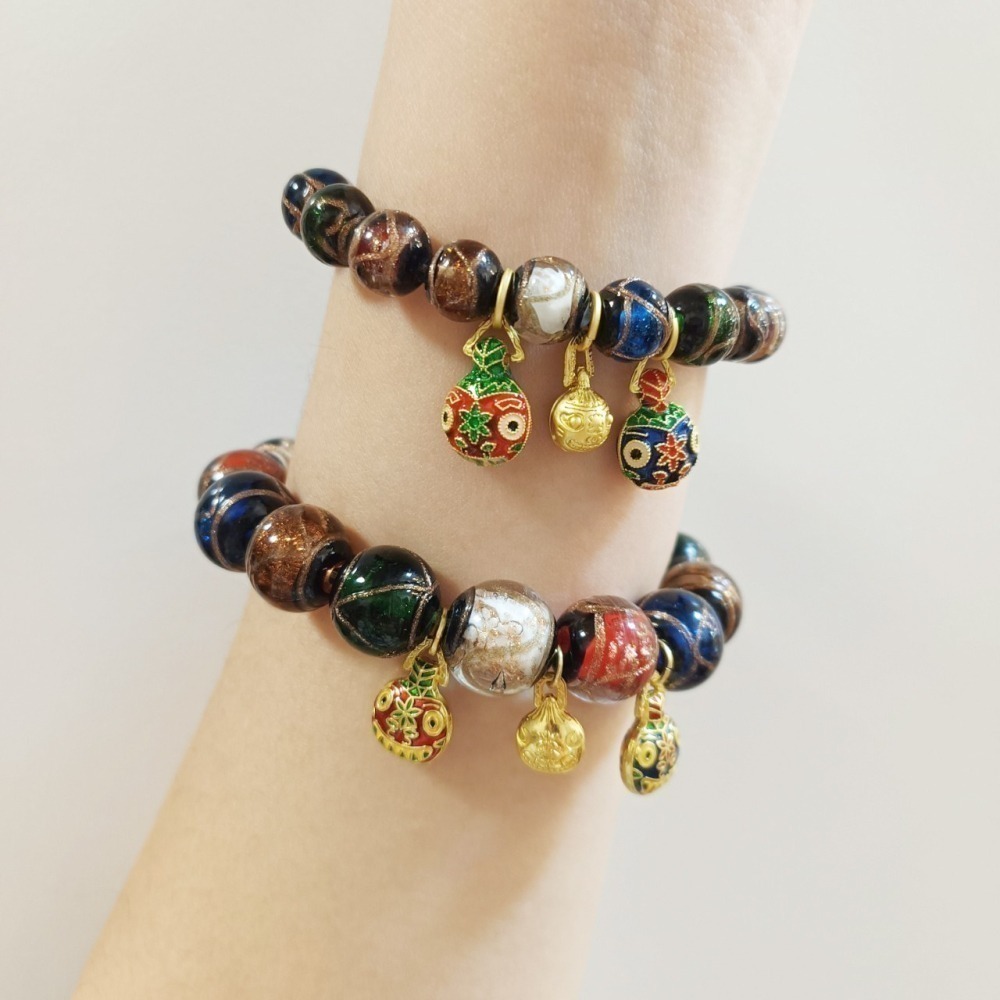 【好.樣.日.子】香灰琉璃吞金獸手環 手串 琉璃手環 香灰琉璃開運水晶手鍊 彈力手鏈 招財開運飾品-細節圖5