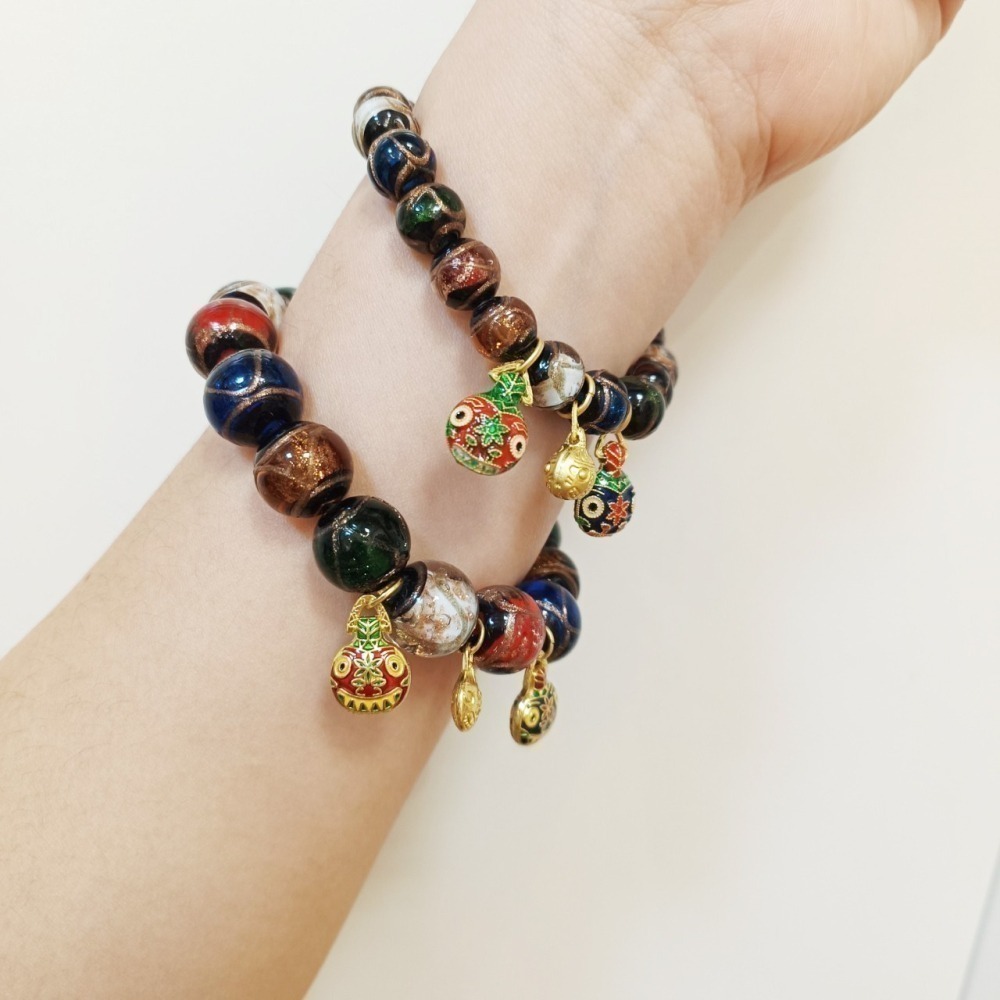 【好.樣.日.子】香灰琉璃吞金獸手環 手串 琉璃手環 香灰琉璃開運水晶手鍊 彈力手鏈 招財開運飾品-細節圖6