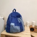 【好.樣.日.子】拼色水洗帆布後背包 拼色後背包 男女通用大容量通勤包 簡約多功能背包 上班學生書包-規格圖2