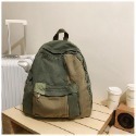 【好.樣.日.子】拼色水洗帆布後背包 拼色後背包 男女通用大容量通勤包 簡約多功能背包 上班學生書包-規格圖11