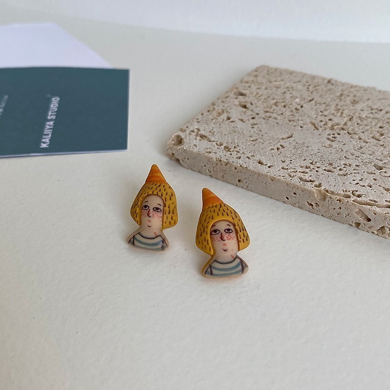 [S925純銀耳針]搞怪可愛耳環 卡通耳環 童趣造型樹脂耳環 純銀耳針 耳釘 耳環 創意耳環 S925純銀耳針-規格圖6