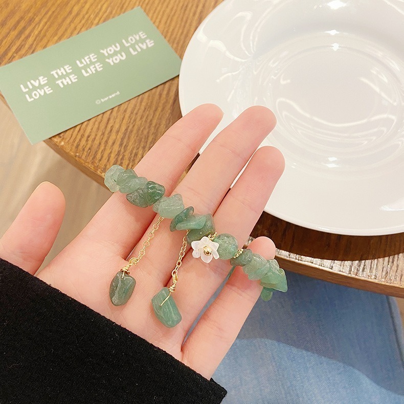 【好.樣.日.子】草莓晶碎石手鍊 天然水晶招桃花手環 愛情運開運飾品 女生甜美氣質水晶手鏈-細節圖5