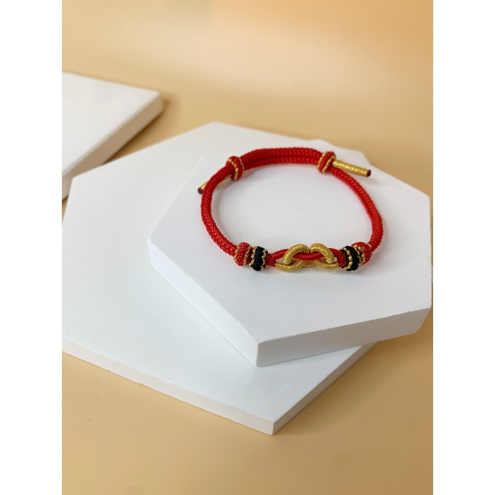 【好.樣.日.子】[開運紅繩]元寶招財手鍊 編織幸運手環 紅繩 黑繩 咖啡繩 元寶繩結 男女適用 開運飾品 招財祈福-細節圖4