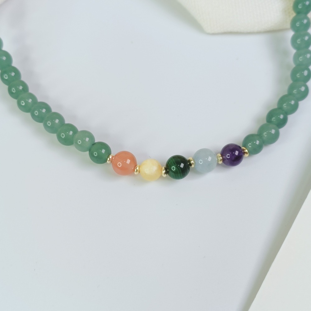 【好.樣.日.子】靜謐藍水玉髓雙圈手鍊 能量手串 情緒穩定 提升直覺 雙圈水晶手環 手工設計款-細節圖4