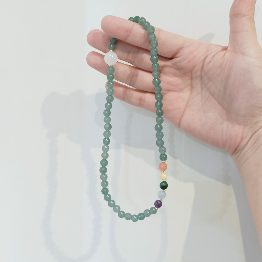 【好.樣.日.子】靜謐藍水玉髓雙圈手鍊 能量手串 情緒穩定 提升直覺 雙圈水晶手環 手工設計款-細節圖5