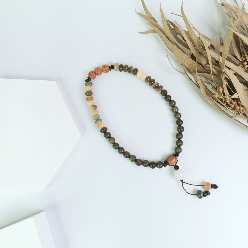 【好.樣.日.子】綠檀木雙圈手串 菩提木手環 情侶款手串 知己夥伴紀念 手作木質開運飾品-細節圖4