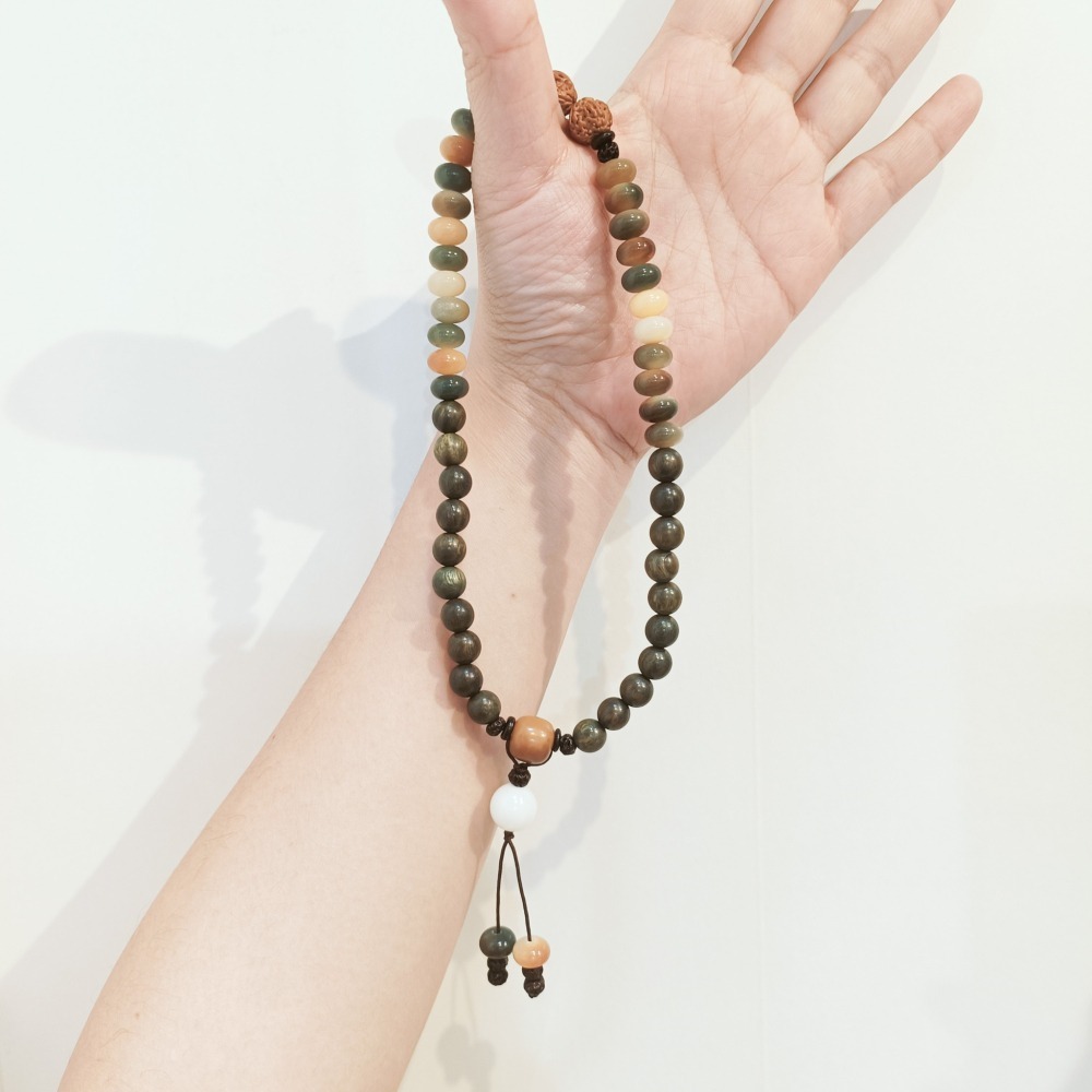 【好.樣.日.子】綠檀木雙圈手串 菩提木手環 情侶款手串 知己夥伴紀念 手作木質開運飾品-細節圖6