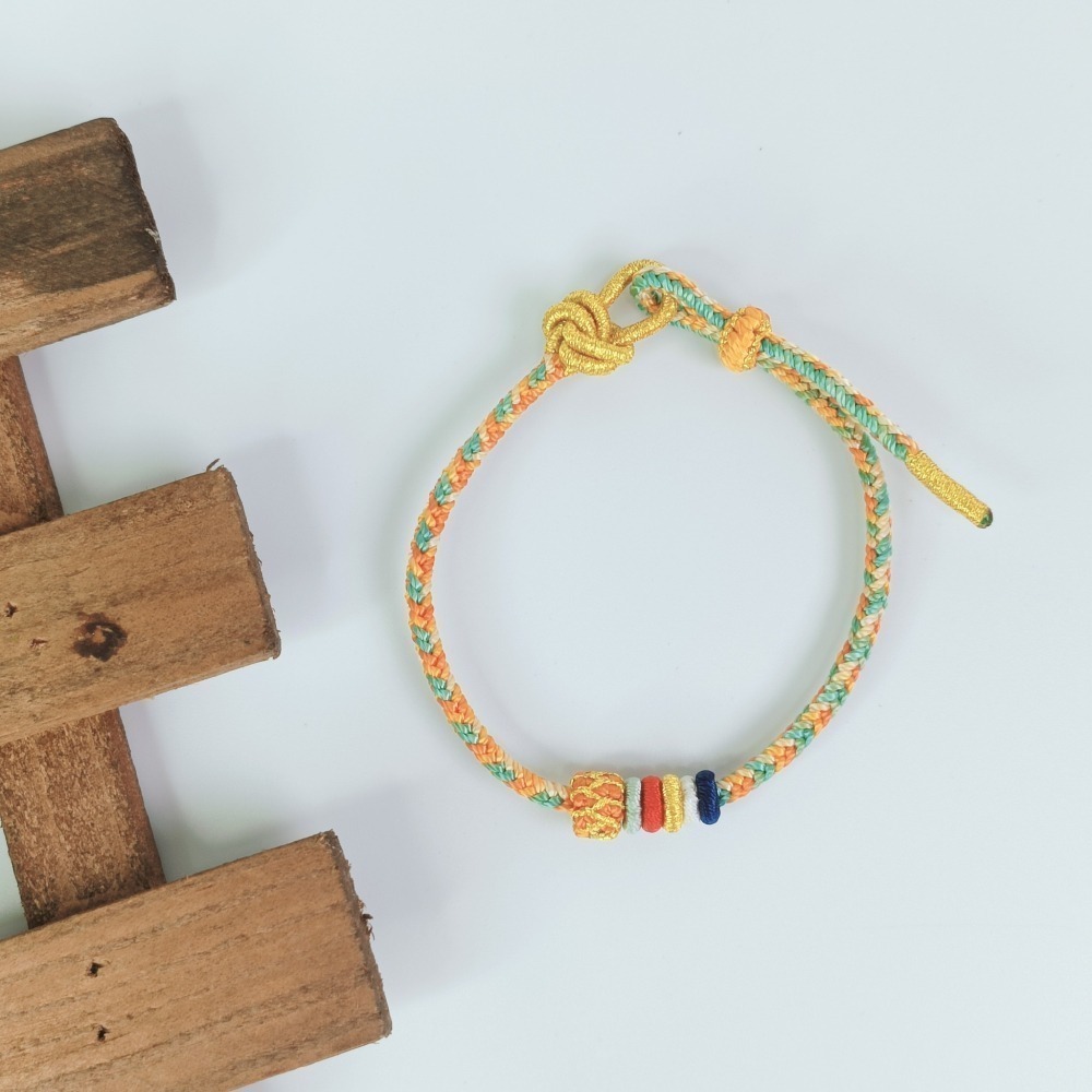 【好.樣.日.子】五彩納福吉運結繩手環 開運紅繩 編織手鍊 招財手環 好運手環 編織紅繩手環 手作祈福手繩-細節圖5