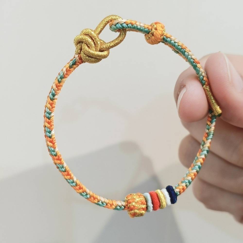 【好.樣.日.子】五彩納福吉運結繩手環 開運紅繩 編織手鍊 招財手環 好運手環 編織紅繩手環 手作祈福手繩-細節圖7