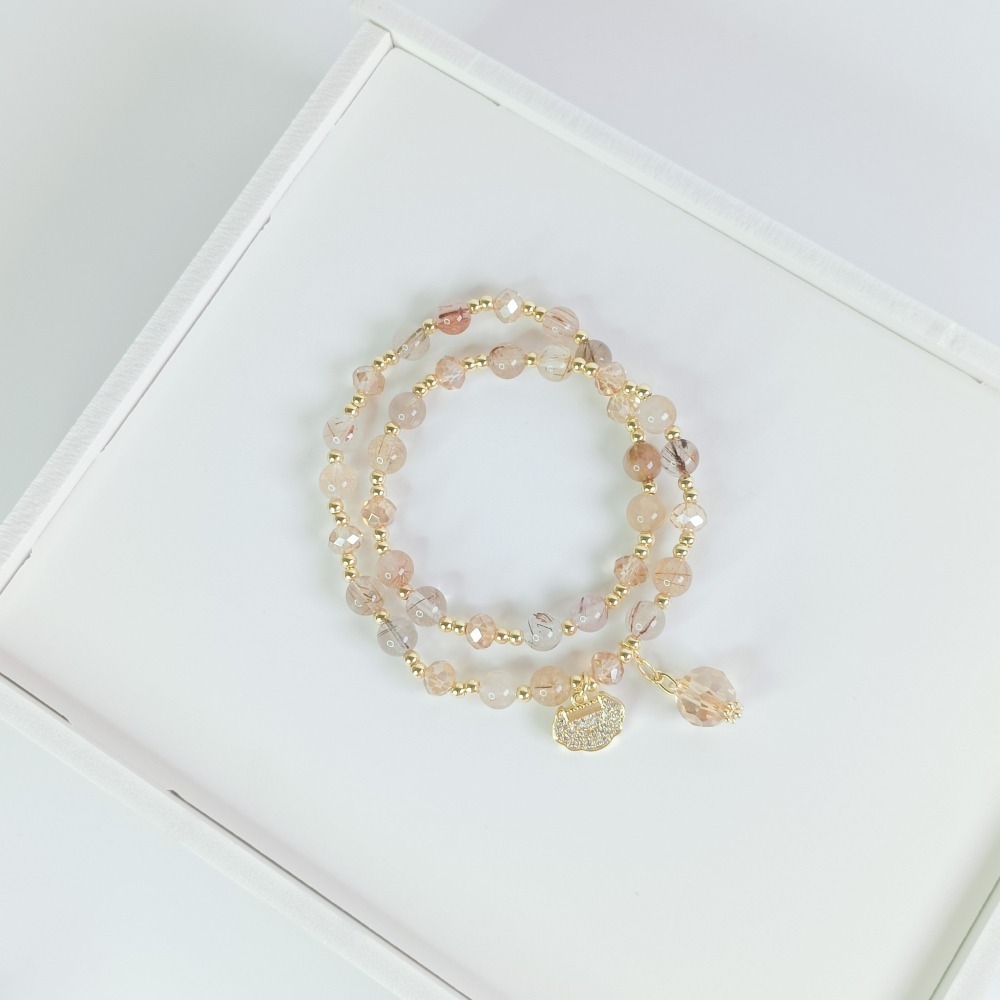 【好.樣.日.子】金耀幻彩髮晶手鍊 開運手鍊 黃髮晶 紅髮晶 綠髮晶 黑髮晶 開運能量水晶手鍊 招財轉運飾品-細節圖4