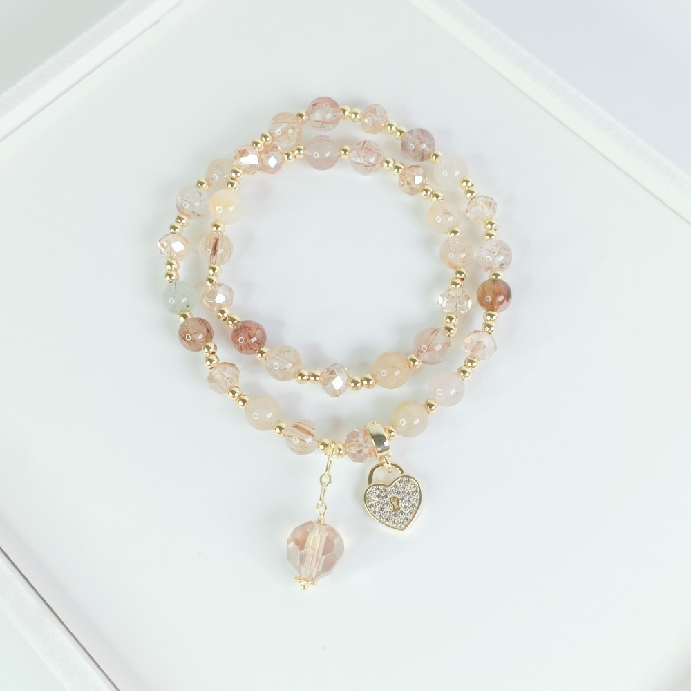 【好.樣.日.子】金耀幻彩髮晶手鍊 開運手鍊 黃髮晶 紅髮晶 綠髮晶 黑髮晶 開運能量水晶手鍊 招財轉運飾品-細節圖6