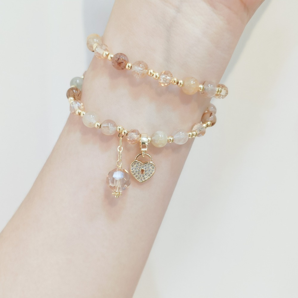 【好.樣.日.子】金耀幻彩髮晶手鍊 開運手鍊 黃髮晶 紅髮晶 綠髮晶 黑髮晶 開運能量水晶手鍊 招財轉運飾品-規格圖8