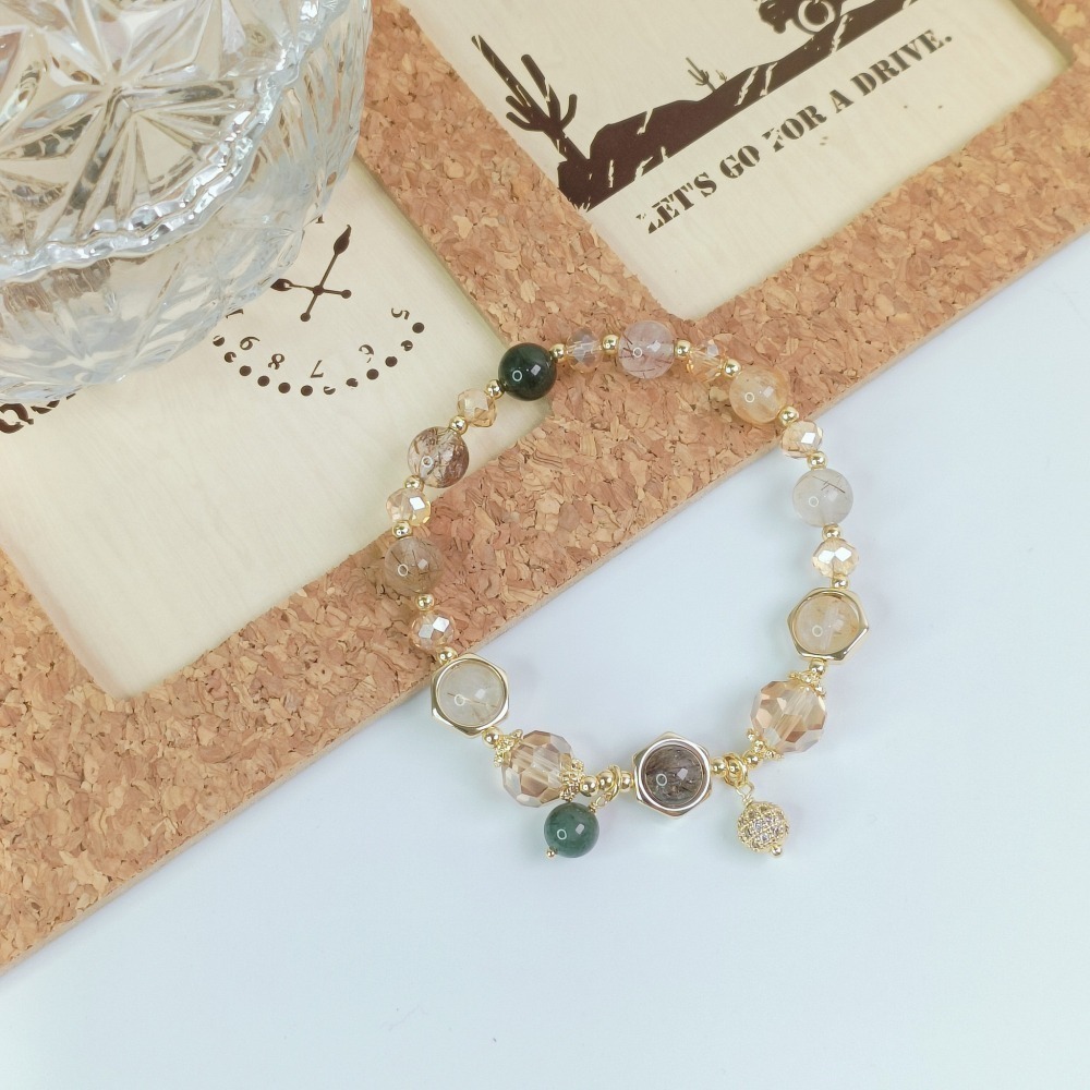 【好.樣.日.子】天然水晶手鍊 招財開運手環 紫水晶 黃水晶 彩髮晶 白水晶 三種靈韻開運能量手環 開運水晶手鍊-細節圖5