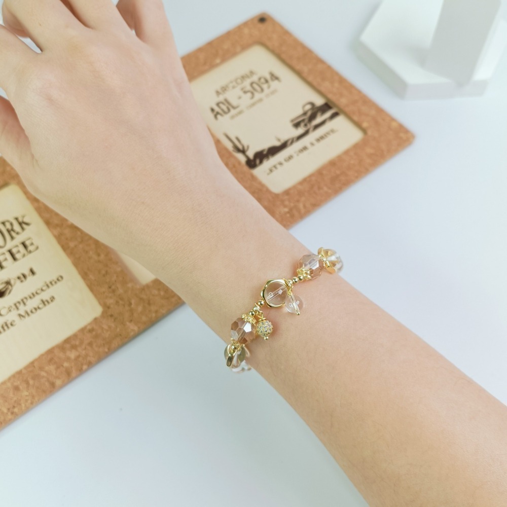 【好.樣.日.子】天然水晶手鍊 招財開運手環 紫水晶 黃水晶 彩髮晶 白水晶 三種靈韻開運能量手環 開運水晶手鍊-細節圖7