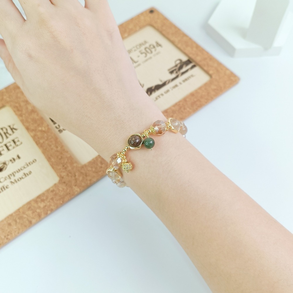 【好.樣.日.子】天然水晶手鍊 招財開運手環 紫水晶 黃水晶 彩髮晶 白水晶 三種靈韻開運能量手環 開運水晶手鍊-細節圖8