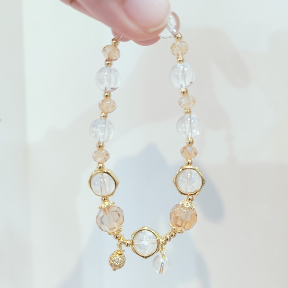 【好.樣.日.子】天然水晶手鍊 招財開運手環 紫水晶 黃水晶 彩髮晶 白水晶 三種靈韻開運能量手環 開運水晶手鍊-規格圖8