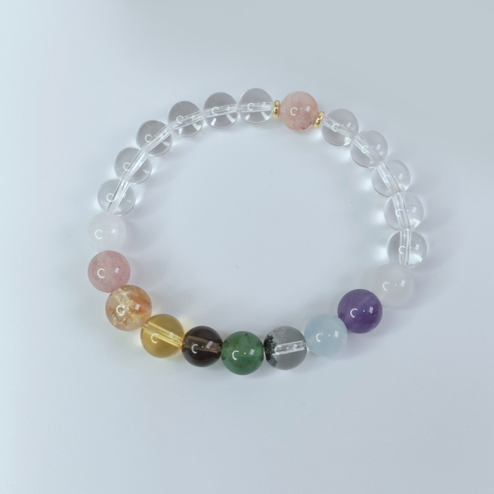 【好.樣.日.子】彩虹多寶能量水晶手鍊 開運七色能量手串 招財轉運 情緒平衡 天然水晶手鍊 男女通用飾品-規格圖9