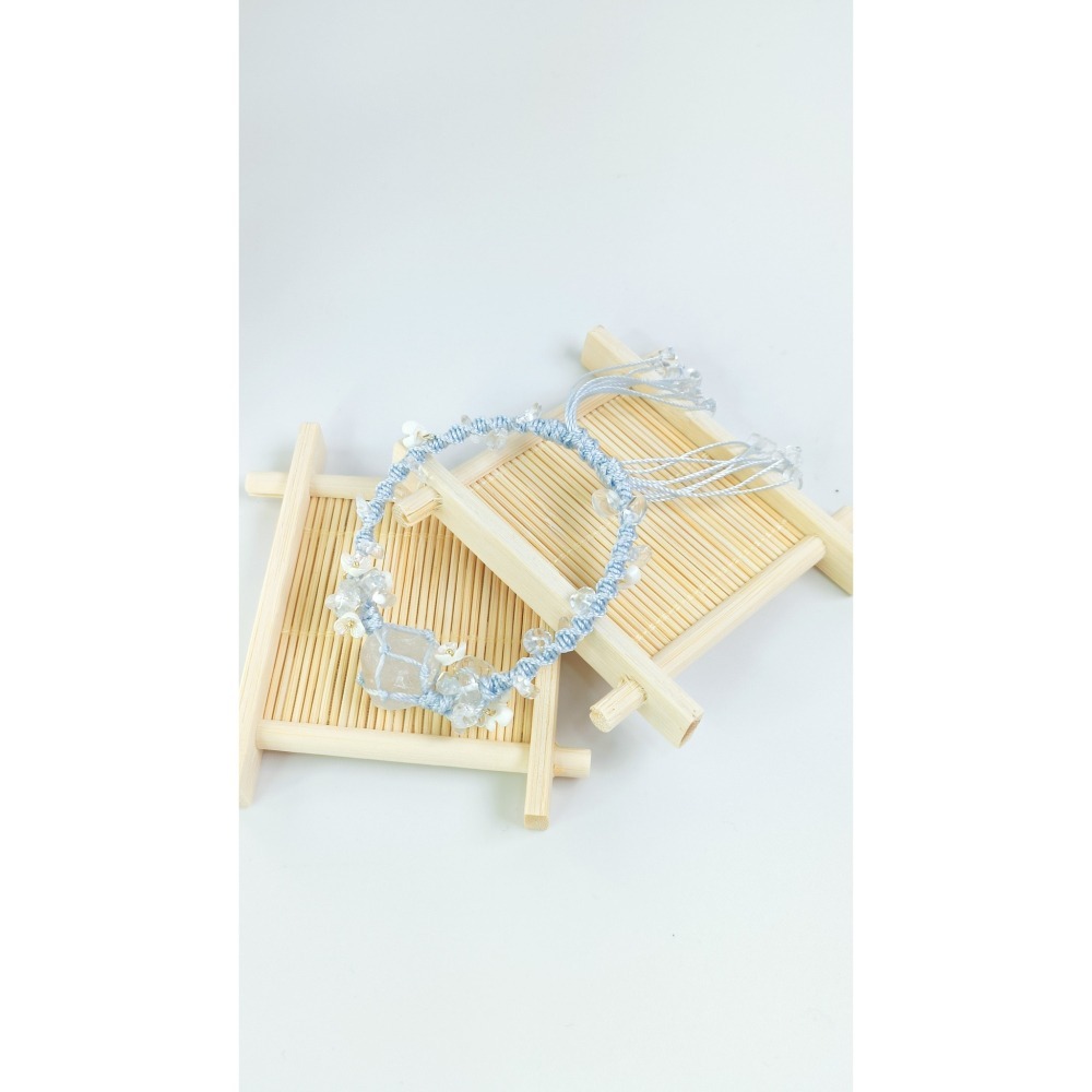 【好.樣.日.子】手工水晶編織手環 水晶編織手環 開運手鍊 水晶手環 黃水晶 草莓晶 白水晶-細節圖3