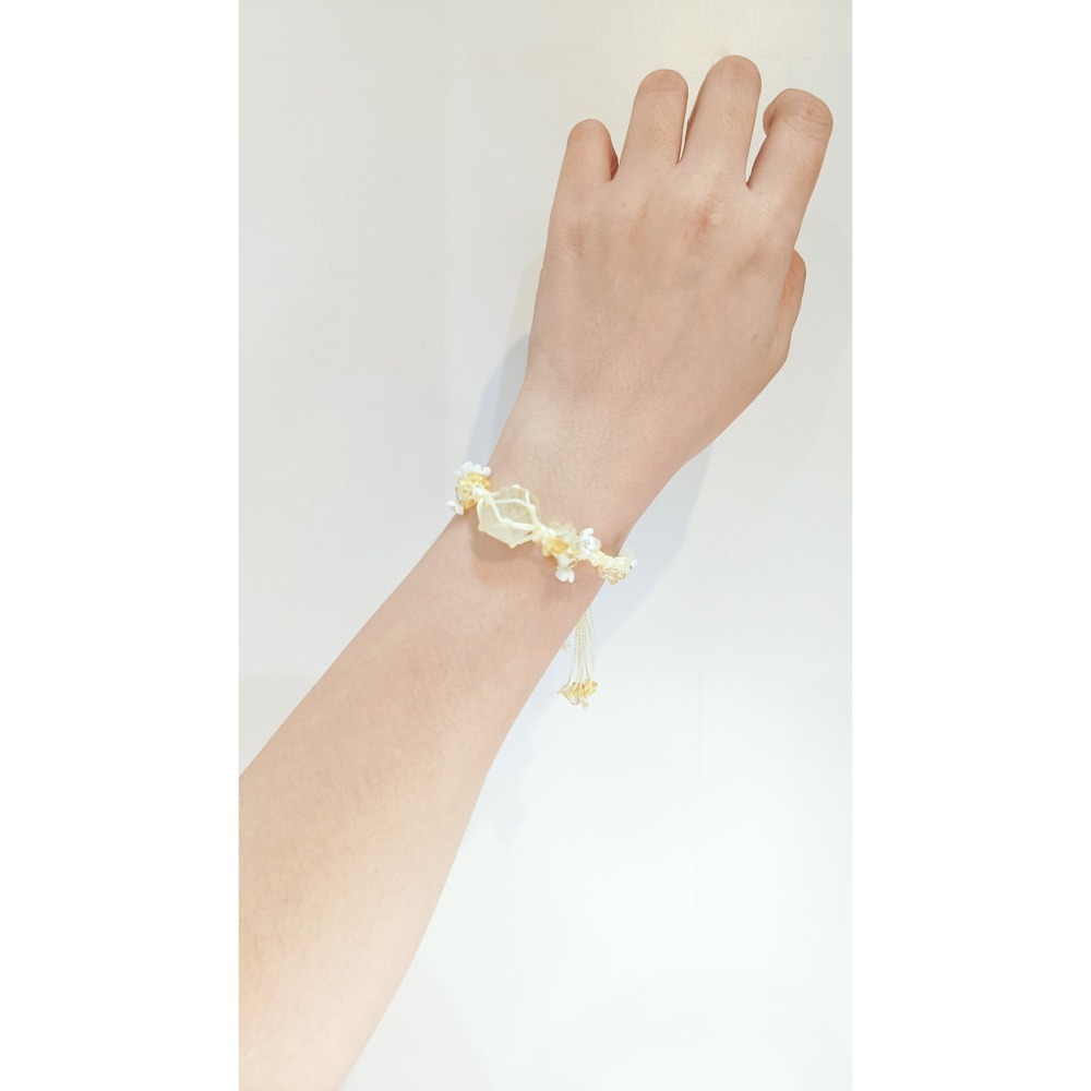 【好.樣.日.子】手工水晶編織手環 水晶編織手環 開運手鍊 水晶手環 黃水晶 草莓晶 白水晶-細節圖8