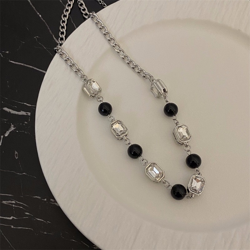 [鈦鋼項鍊]冷淡風鋯石鈦鋼項鍊 小眾設計感鎖骨鍊 氣質百搭項鍊 女生輕奢飾品 鋯石項鍊 鈦鋼鎖骨鏈 個性風頸鍊-細節圖3