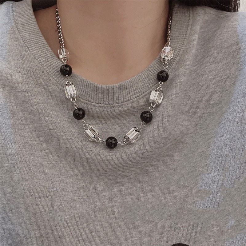 [鈦鋼項鍊]冷淡風鋯石鈦鋼項鍊 小眾設計感鎖骨鍊 氣質百搭項鍊 女生輕奢飾品 鋯石項鍊 鈦鋼鎖骨鏈 個性風頸鍊-細節圖5