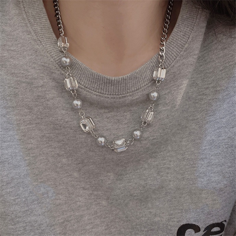 [鈦鋼項鍊]冷淡風鋯石鈦鋼項鍊 小眾設計感鎖骨鍊 氣質百搭項鍊 女生輕奢飾品 鋯石項鍊 鈦鋼鎖骨鏈 個性風頸鍊-細節圖6