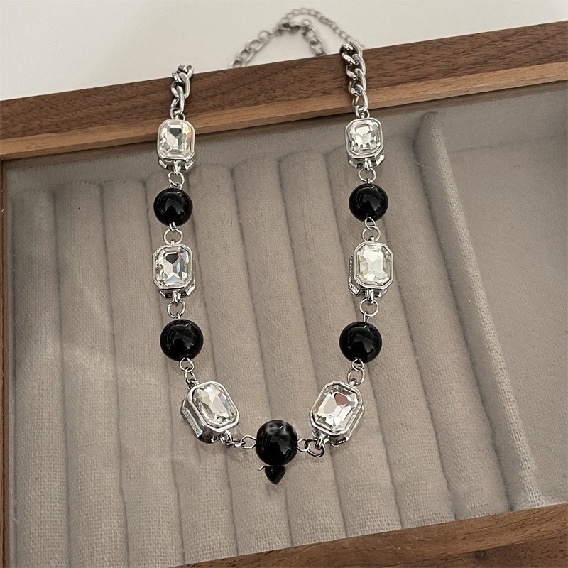 [鈦鋼項鍊]冷淡風鋯石鈦鋼項鍊 小眾設計感鎖骨鍊 氣質百搭項鍊 女生輕奢飾品 鋯石項鍊 鈦鋼鎖骨鏈 個性風頸鍊-規格圖6