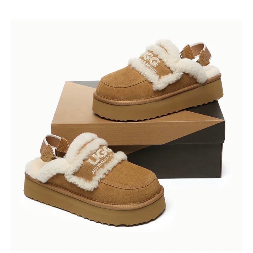 澳洲UGG AUSTRALIAN SHEPHERD可拆式綁帶 兩用厚底拖鞋-細節圖4