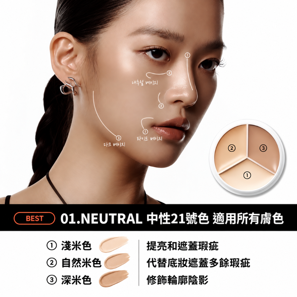 TFIT 專業無痕遮瑕膏15g 淚溝法令紋面中瑕疵遮瑕-規格圖2