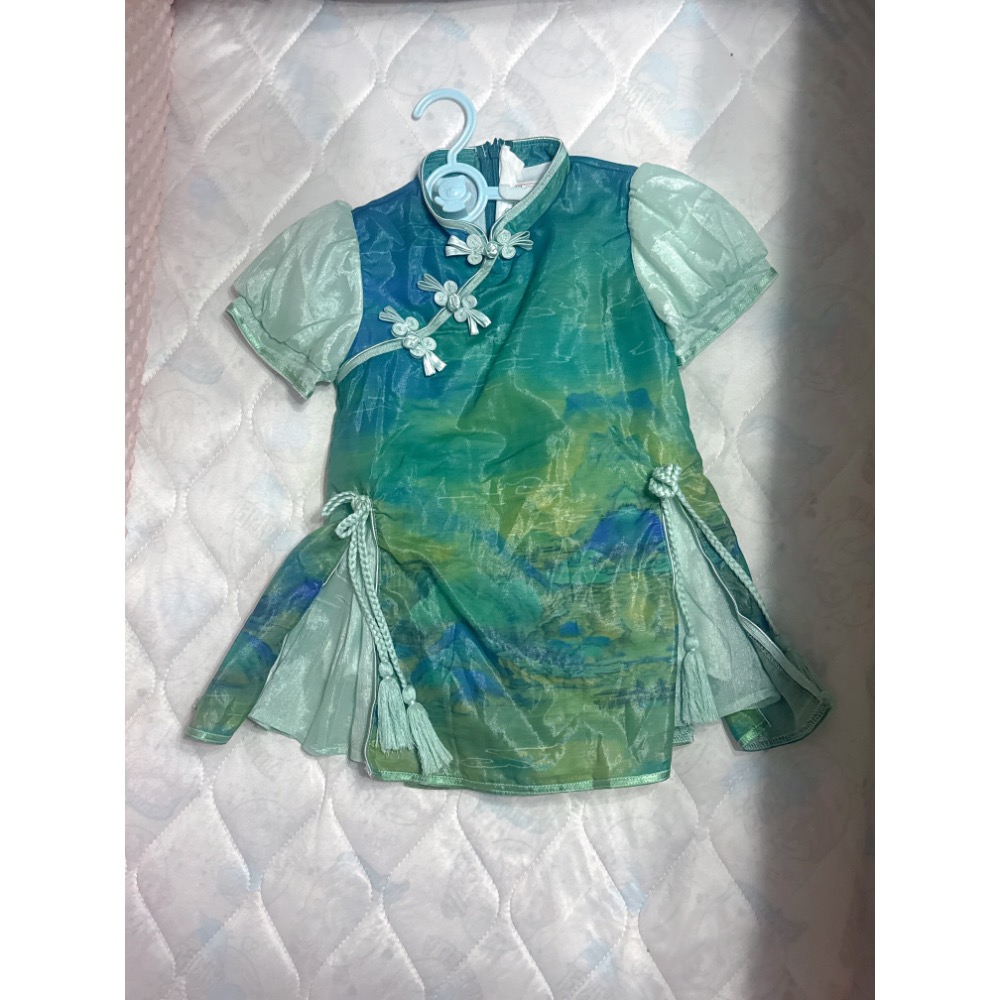 珍珠貝比 萬聖節黑貓與南瓜➕購芯兒原創改良式旗袍【青綠】-細節圖4