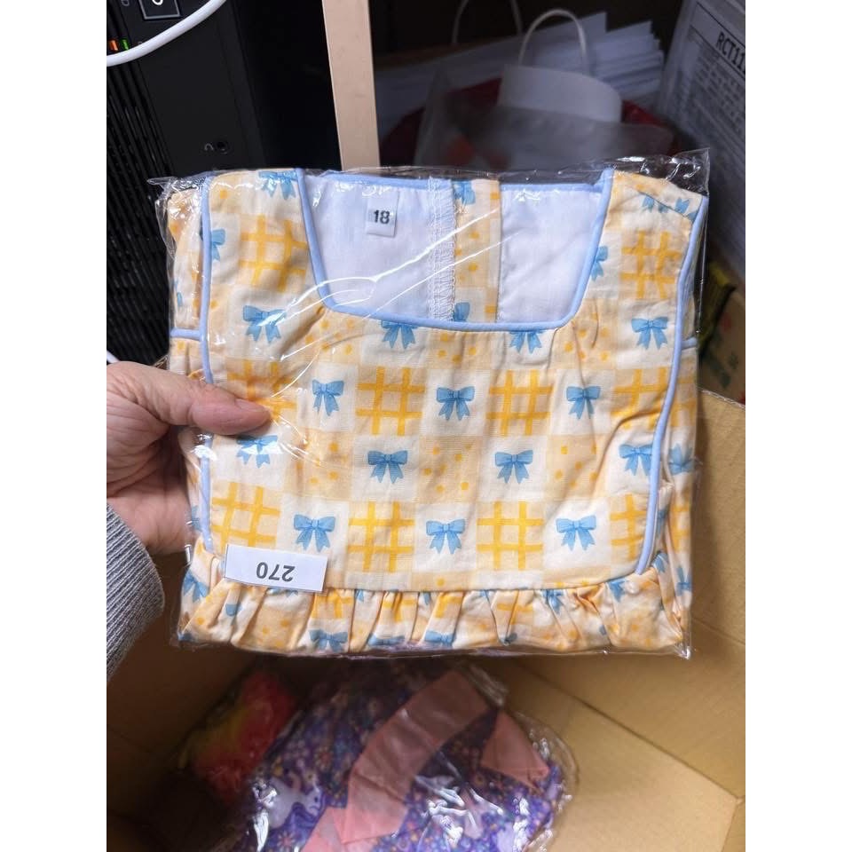 珍珠貝比250810泰國PBJ套裝蝴蝶結黃【J270】-細節圖2