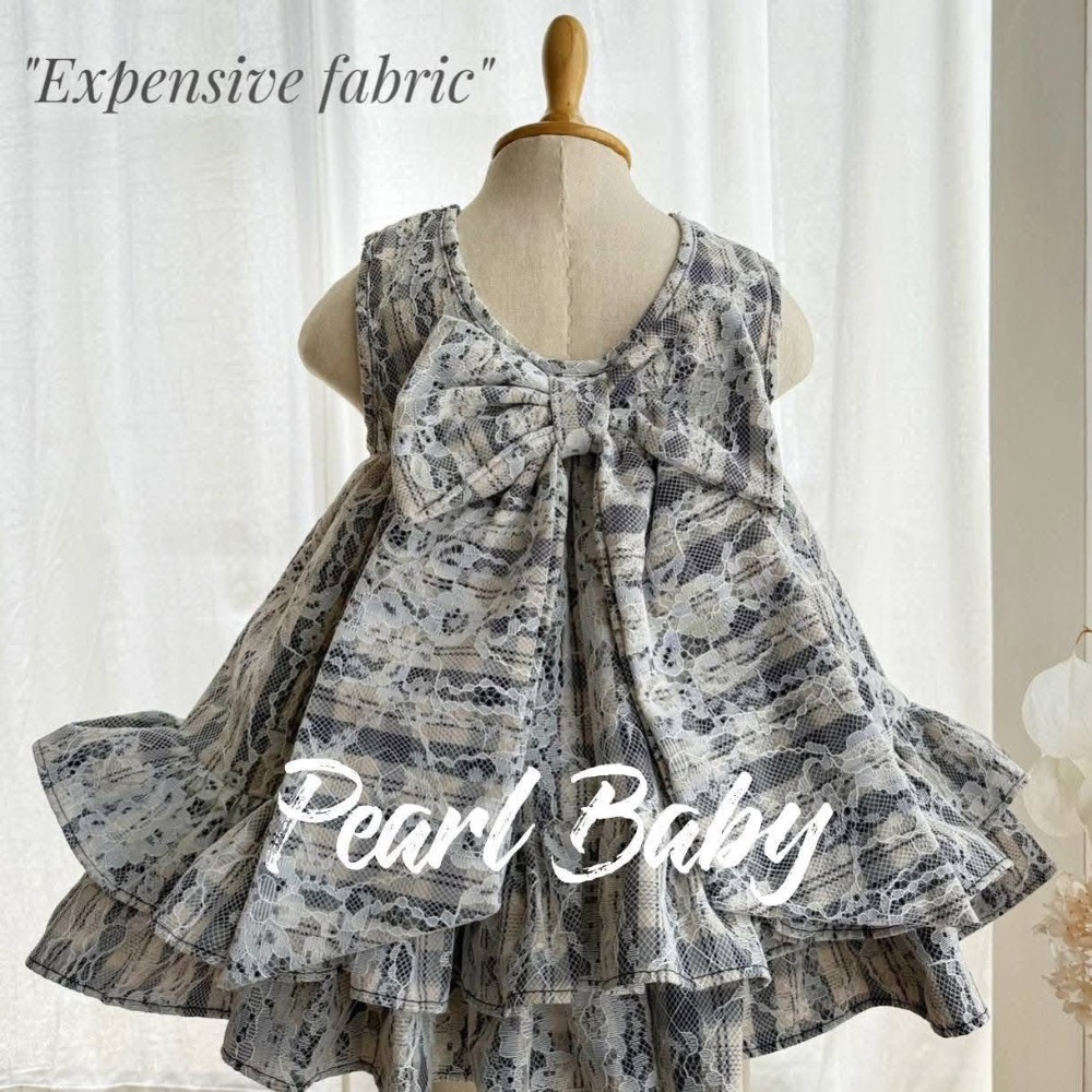 260215珍珠貝比手工VShapeBackBowDress蕾絲古董信-細節圖2