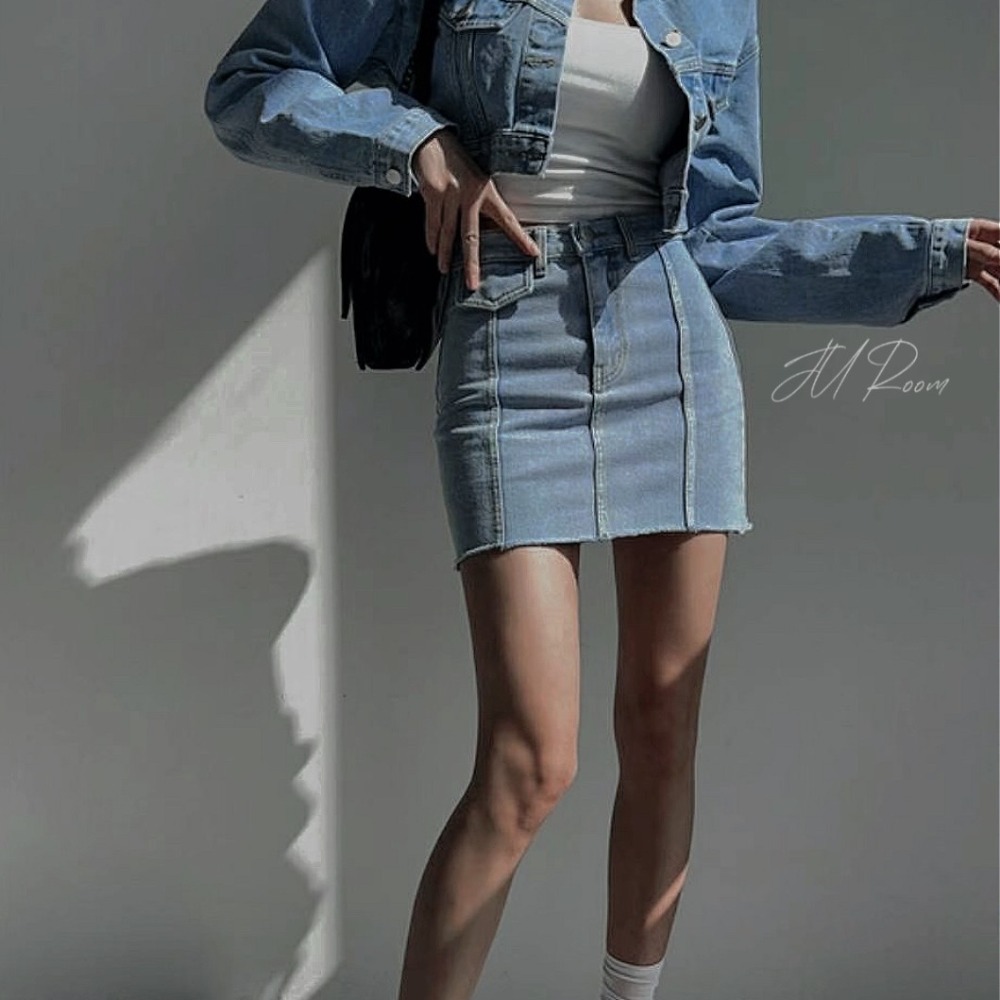 正韓牛仔外套/牛仔裙-細節圖2