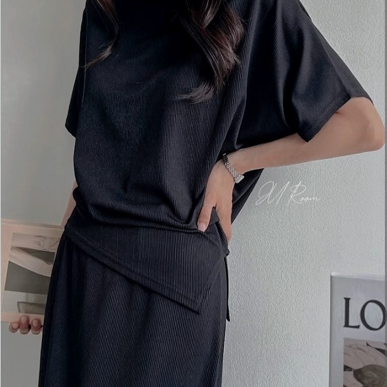 正韓兩件式鬆緊腰裙套裝-細節圖5