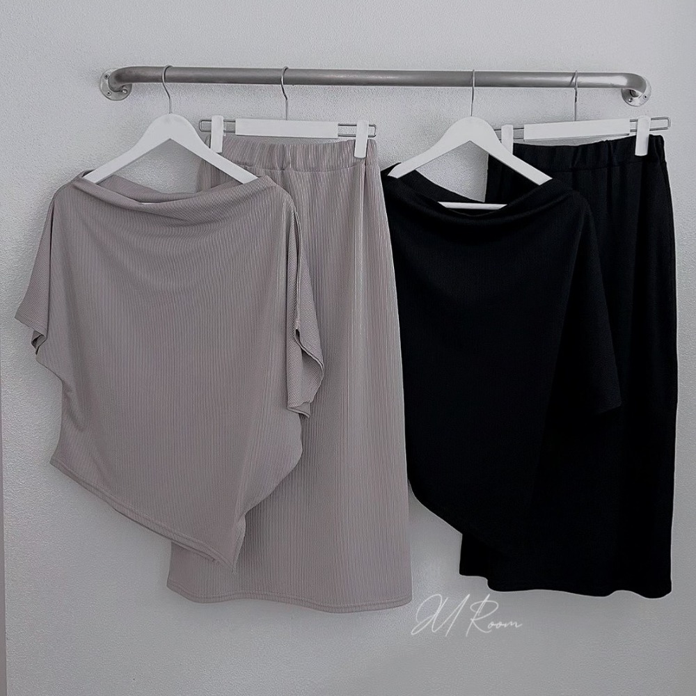 正韓兩件式鬆緊腰裙套裝-細節圖10