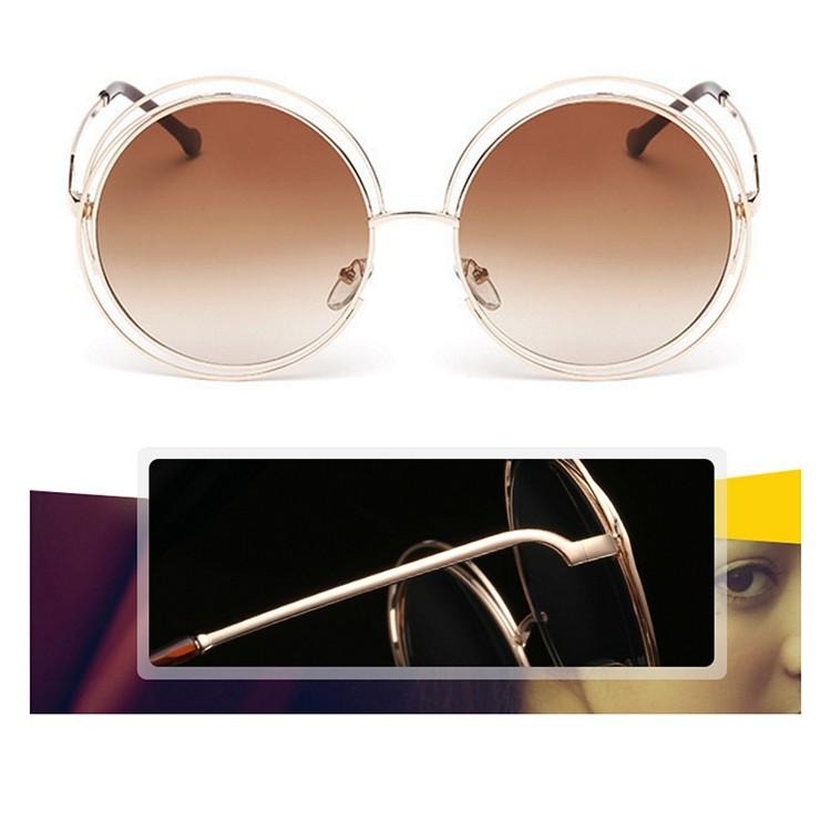 【工業安全網】貴婦明星款大圓框太陽眼鏡抗UV400歐美同步流行類孫芸芸同款墨鏡亮彩電鍍/漸層鏡片高品質金屬鏡框夏日必備-細節圖5