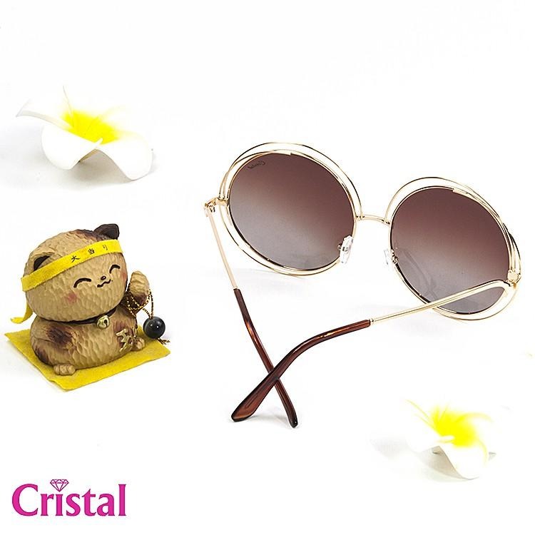 【工業安全網】貴婦明星款大圓框太陽眼鏡抗UV400歐美同步流行類孫芸芸同款墨鏡亮彩電鍍/漸層鏡片高品質金屬鏡框夏日必備-細節圖6