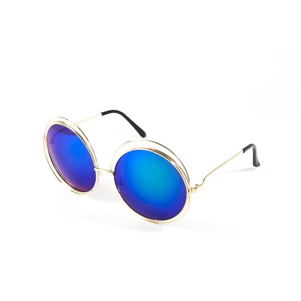 【工業安全網】貴婦明星款大圓框太陽眼鏡抗UV400歐美同步流行類孫芸芸同款墨鏡亮彩電鍍/漸層鏡片高品質金屬鏡框夏日必備-細節圖7