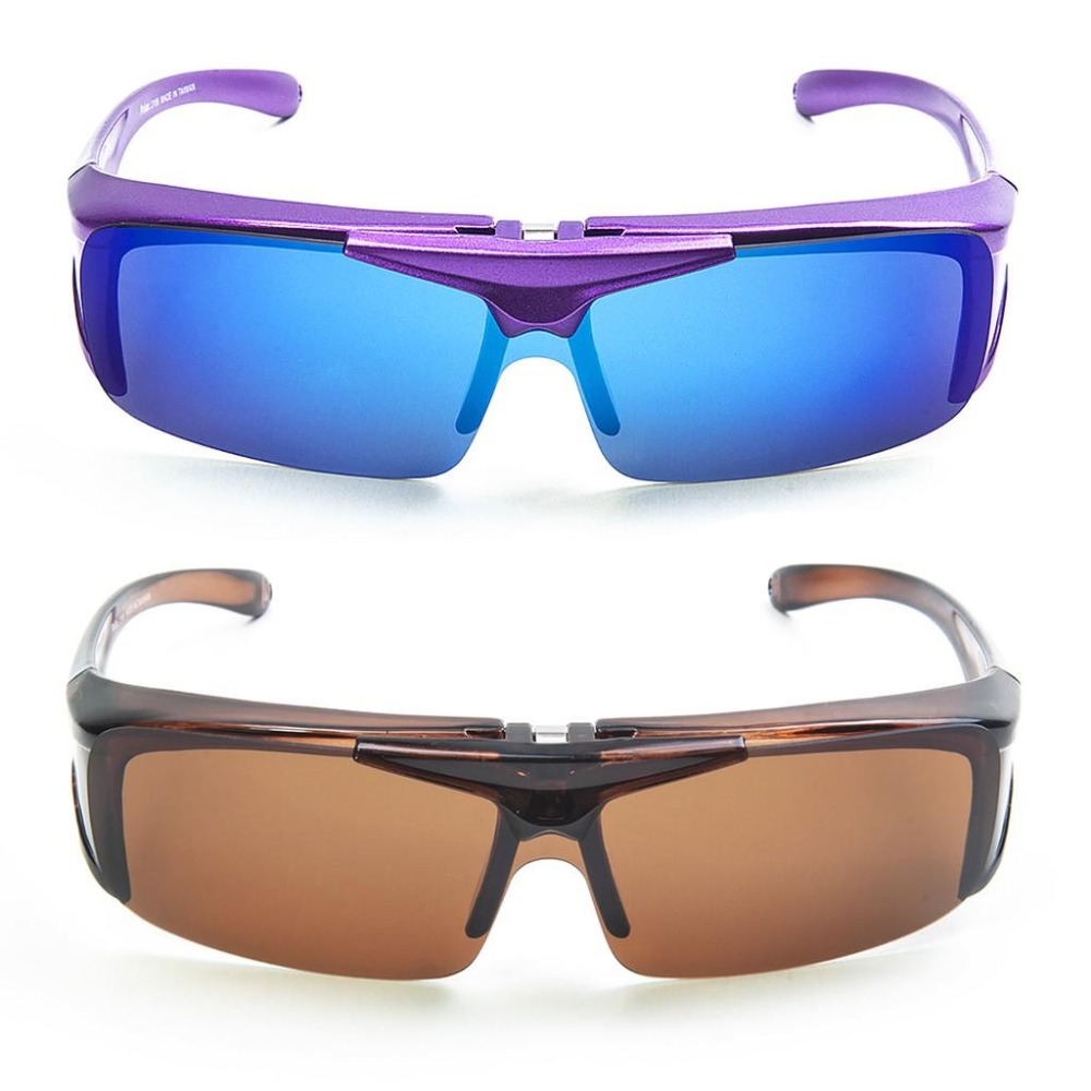 『工業安全網』台灣製造可掀式偏光太陽眼鏡可當套鏡使用近視眼鏡老花眼鏡族可戴 電鍍片茶色駕駛片抗強光灰片UV400墨鏡-細節圖3