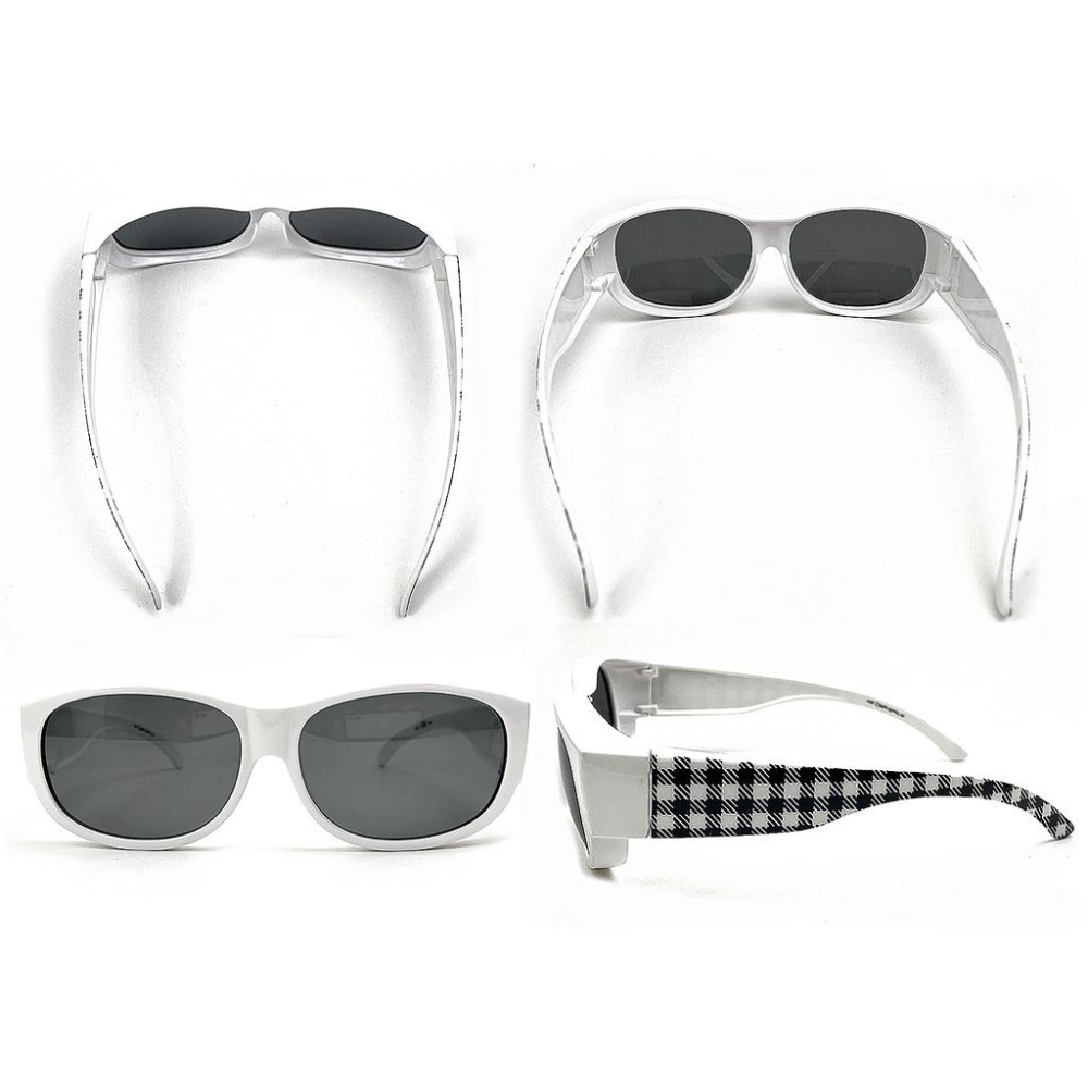 『工業安全網』個性時尚潮流UV400偏光超白框太陽眼鏡水轉印鏡腳戶外休閒必備太陽眼鏡可當套鏡-細節圖2