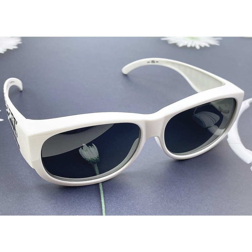 『工業安全網』個性時尚潮流UV400偏光超白框太陽眼鏡水轉印鏡腳戶外休閒必備太陽眼鏡可當套鏡-細節圖3