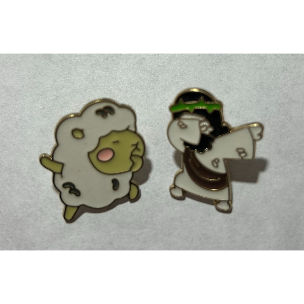 羊系列一對徽章 卡通別針扣 裝飾ins 書包飾品 十字鑰匙圈-規格圖2
