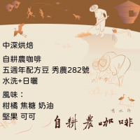 中深烘焙-自耕農咖啡 五週年配方 秀農282號 水洗+日曬